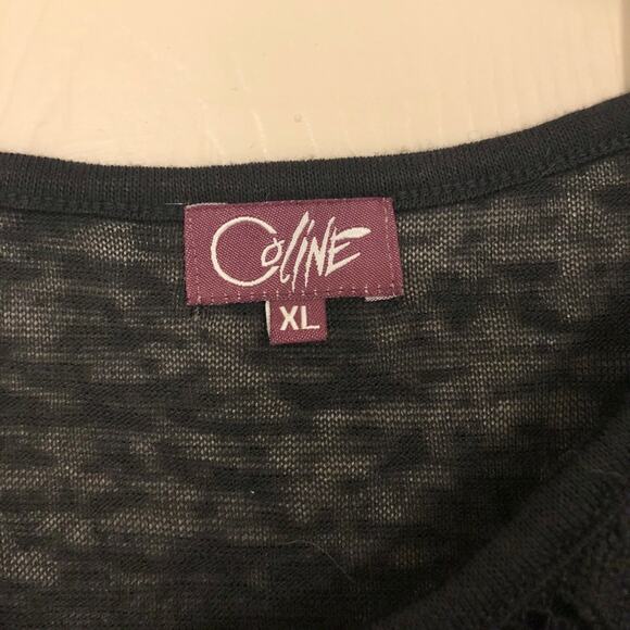 🔴 3 for $15 Coline Black Geo Mesh Overlay Tee - Picture 4 of 5